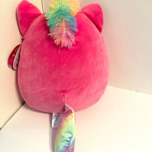 Squishmallow Lizette 14”Valentines Day Kelly hot Pink Cat Unicorn Soft Plush Toy - Picture 8 of 8
